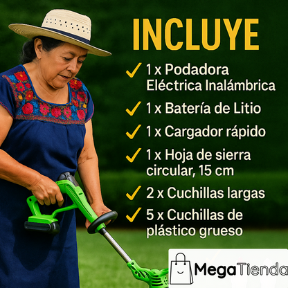 PODADORA RECARGABLE INALÁMBRICA