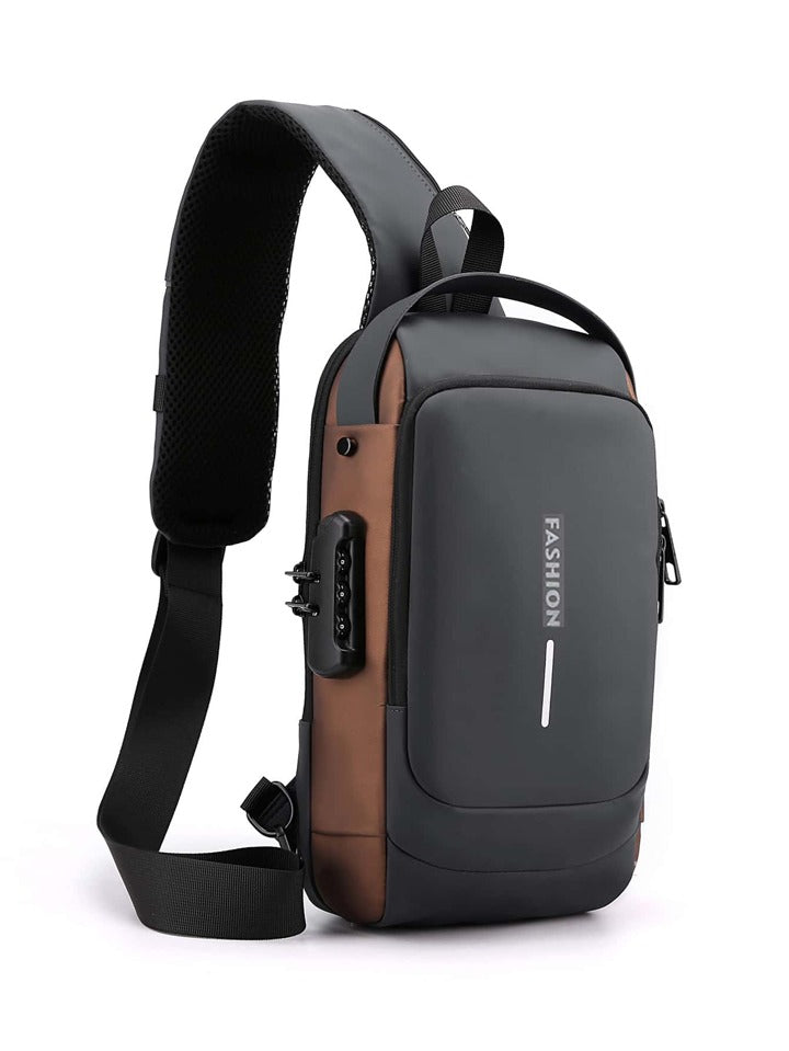 BOLSO MANOS LIBRES ANTIRROBO, CARGA USB, IMPERMEABLE